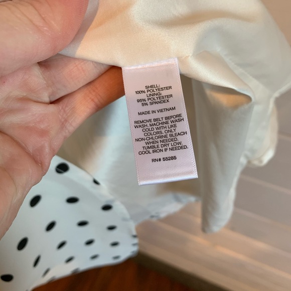 EXPRESS White & Black Polka Dot Dress - Picture 6 of 6